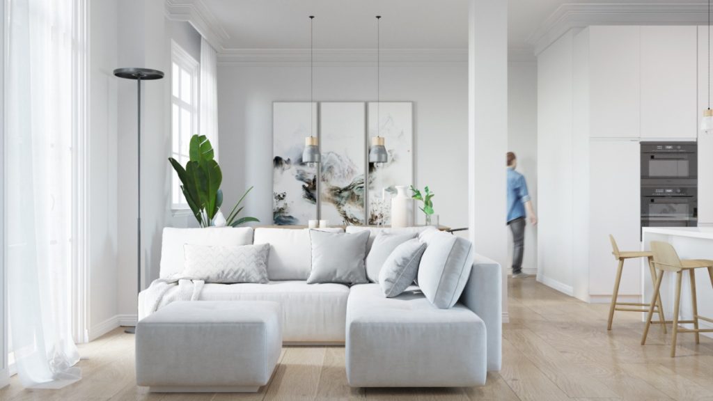 Estilo nórdico minimalista salón