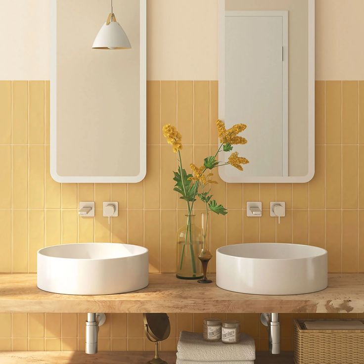 Crea tu diseño de interiores online para tu hogar 3 baño tonos amarillos suaves